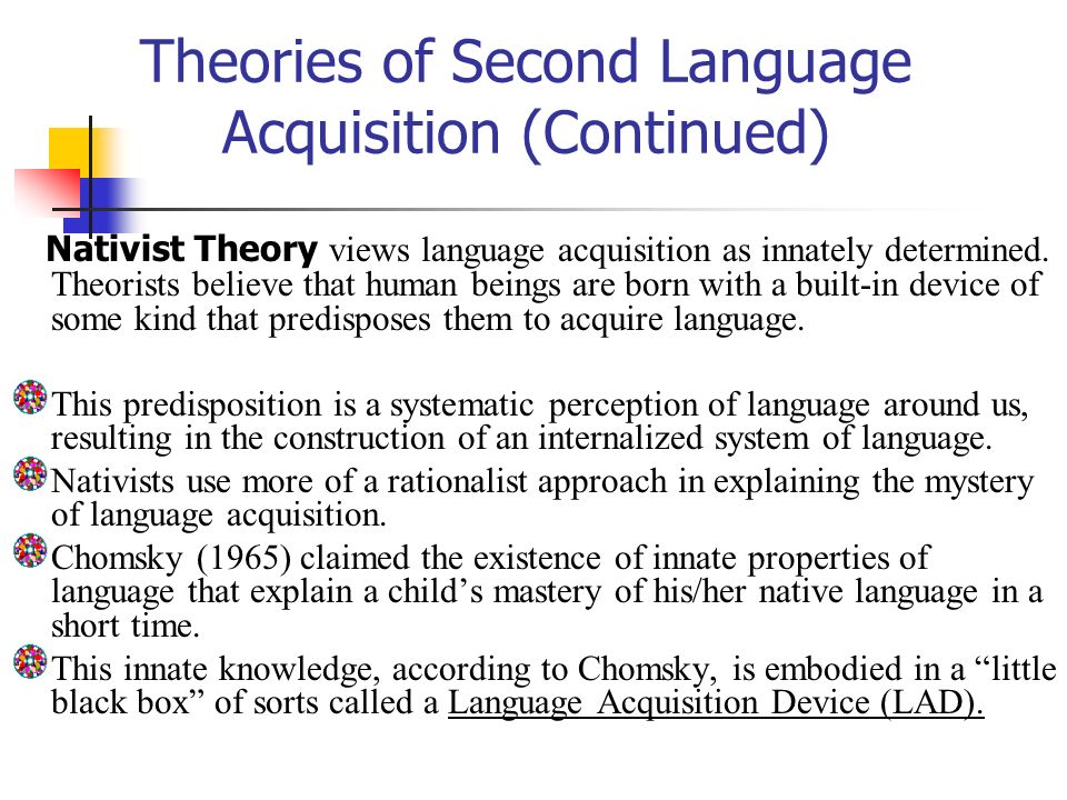 An analysis of the theories on the acquisition of language